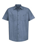 Red Kap SP24 Men's Industrial Short Sleeve Work Shirt - Postman Blue - front