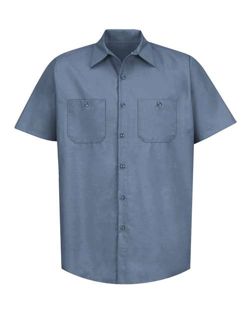 Red Kap SP24 Men's Industrial Short Sleeve Work Shirt - Postman Blue - front
