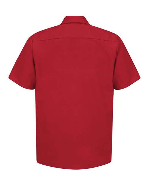 Red Kap SP24 Men's Industrial Short Sleeve Work Shirt - Red - back