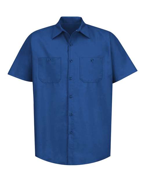 Red Kap SP24 Men's Industrial Short Sleeve Work Shirt - Royal Blue - front