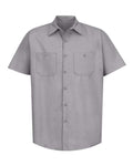 Red Kap SP24 Men's Industrial Short Sleeve Work Shirt - Silver - front
