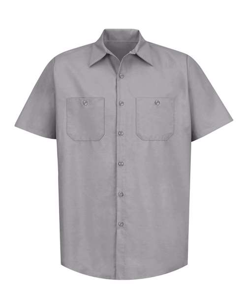 Red Kap SP24 Men's Industrial Short Sleeve Work Shirt - Silver - front