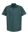 Red Kap SP24 Men's Industrial Short Sleeve Work Shirt - Spruce Green - front