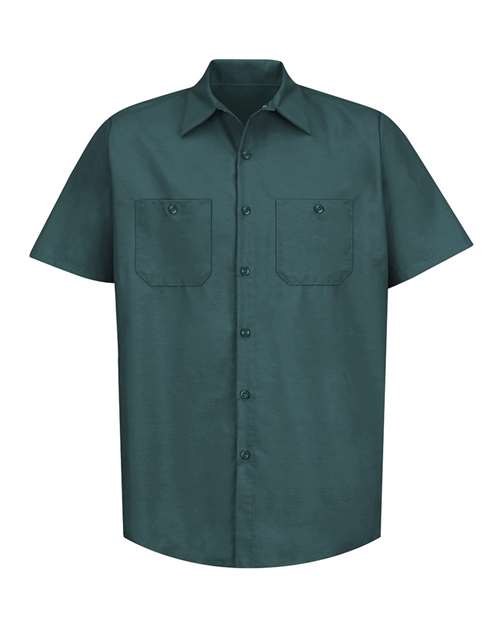 Red Kap SP24 Men's Industrial Short Sleeve Work Shirt - Spruce Green - front