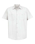 Red Kap SP24 Men's Industrial Short Sleeve Work Shirt - White - front