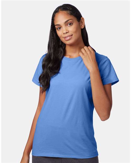 Hanes SL04 Women's Perfect-T T-Shirt - Carolina Blue - model front