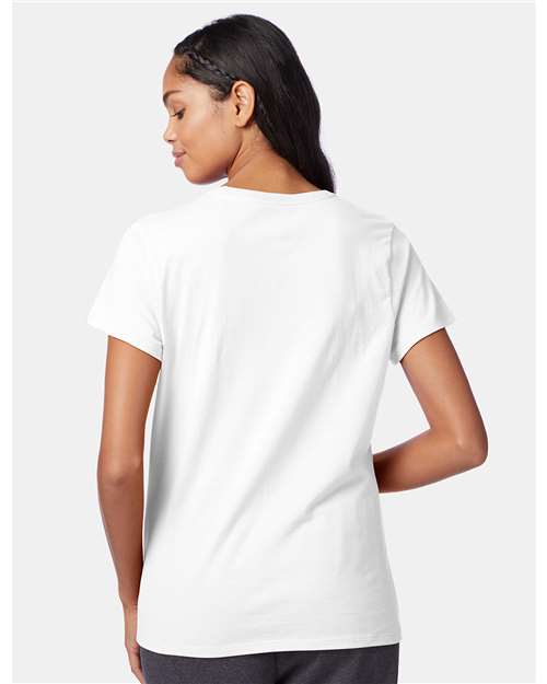 Hanes SL04 Women's Perfect-T T-Shirt - White - model back
