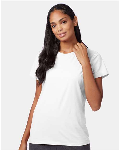 Hanes SL04 Women's Perfect-T T-Shirt - White - model front