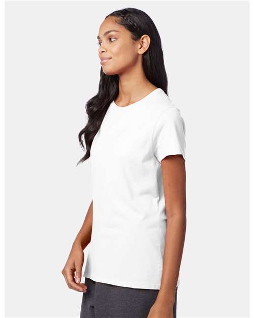 Hanes SL04 Women's Perfect-T T-Shirt - White - model side