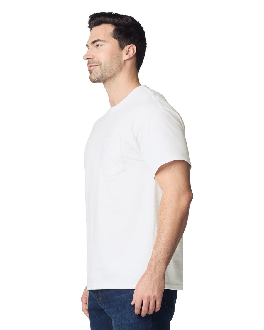 Gildan 2300 Unisex Ultra Cotton Pocket T-Shirt - White - model side