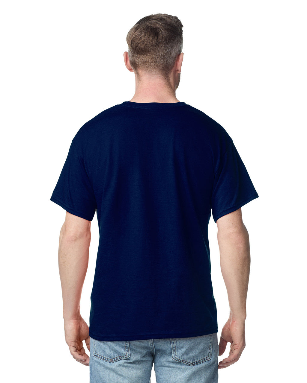 Gildan 2300 Unisex Ultra Cotton Pocket T-Shirt - Navy - model back