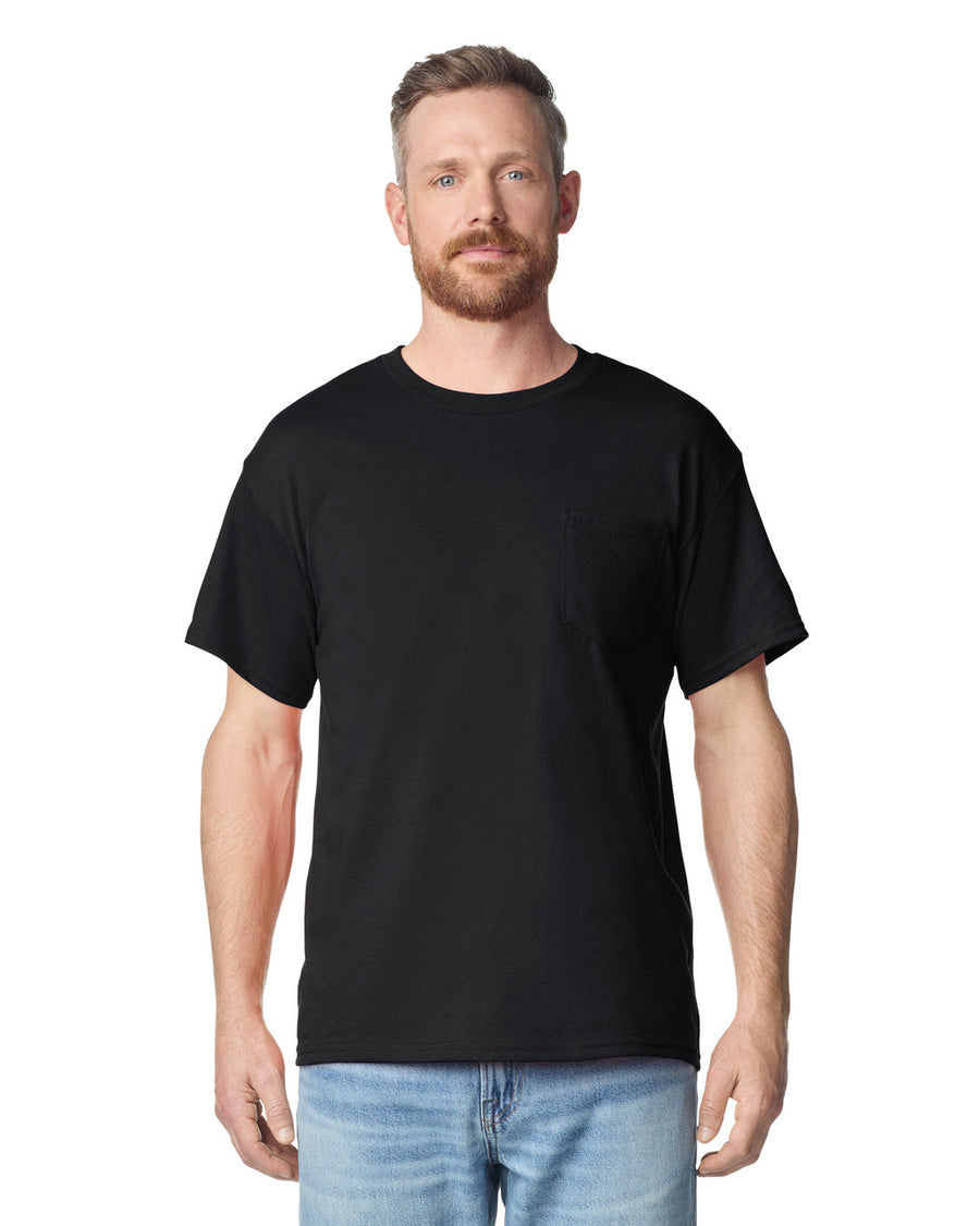 Gildan 2300 Unisex Ultra Cotton Pocket T-Shirt - Black - model front