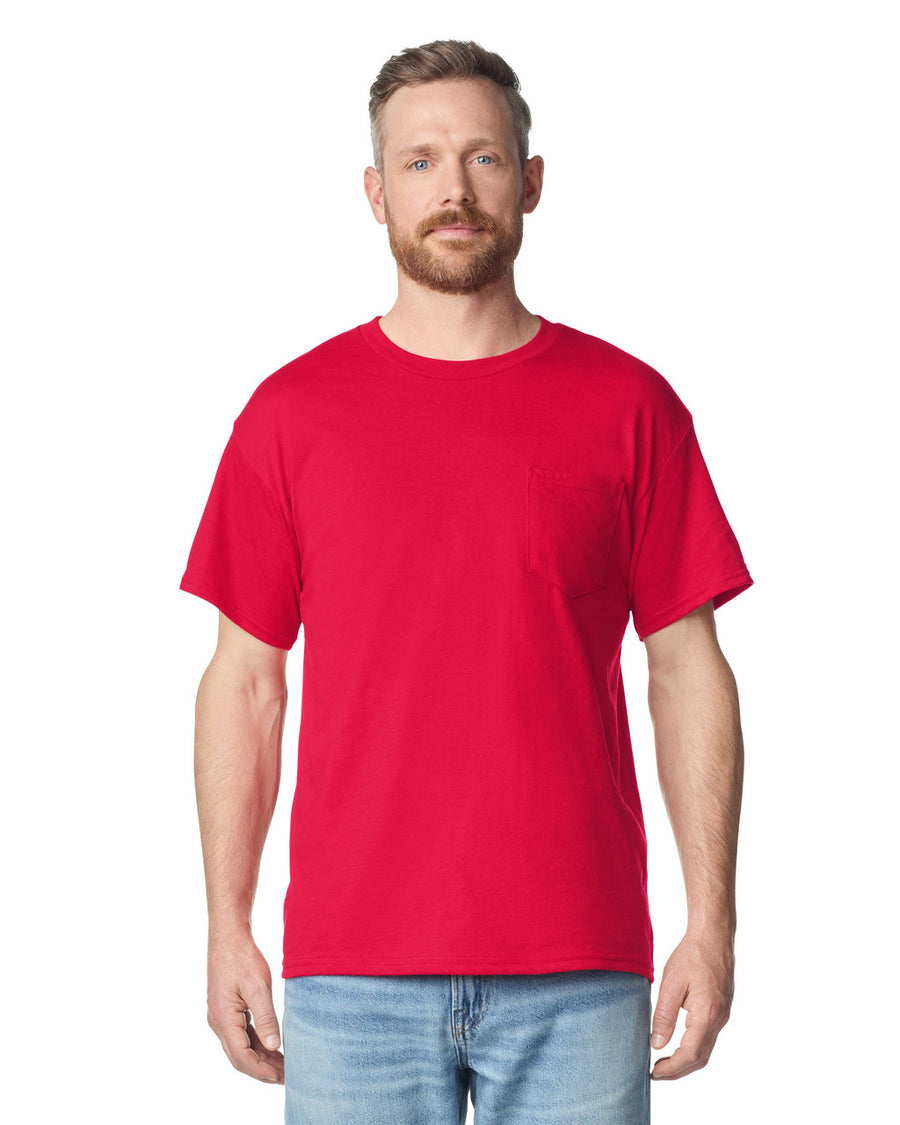 Gildan 2300 Unisex Ultra Cotton Pocket T-Shirt - Red - model front