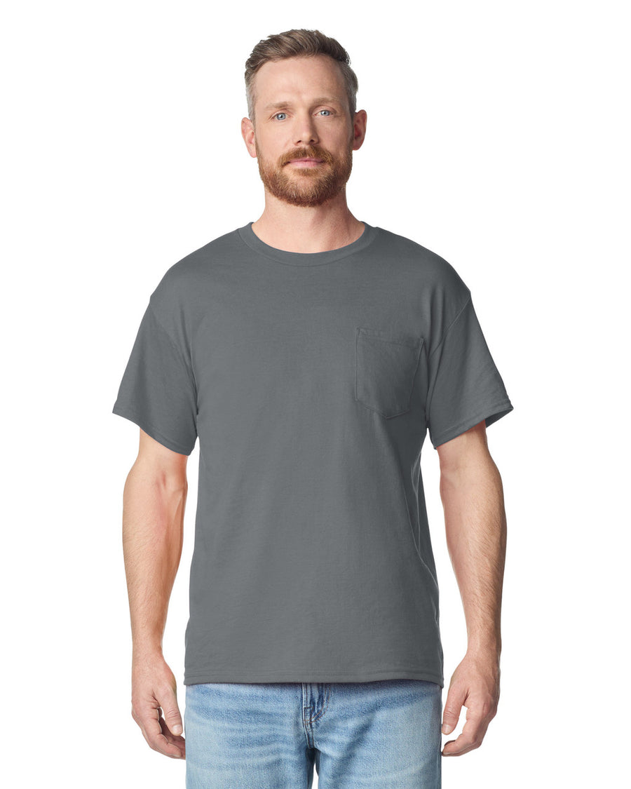 Gildan 2300 Unisex Ultra Cotton Pocket T-Shirt - Charcoal - model front
