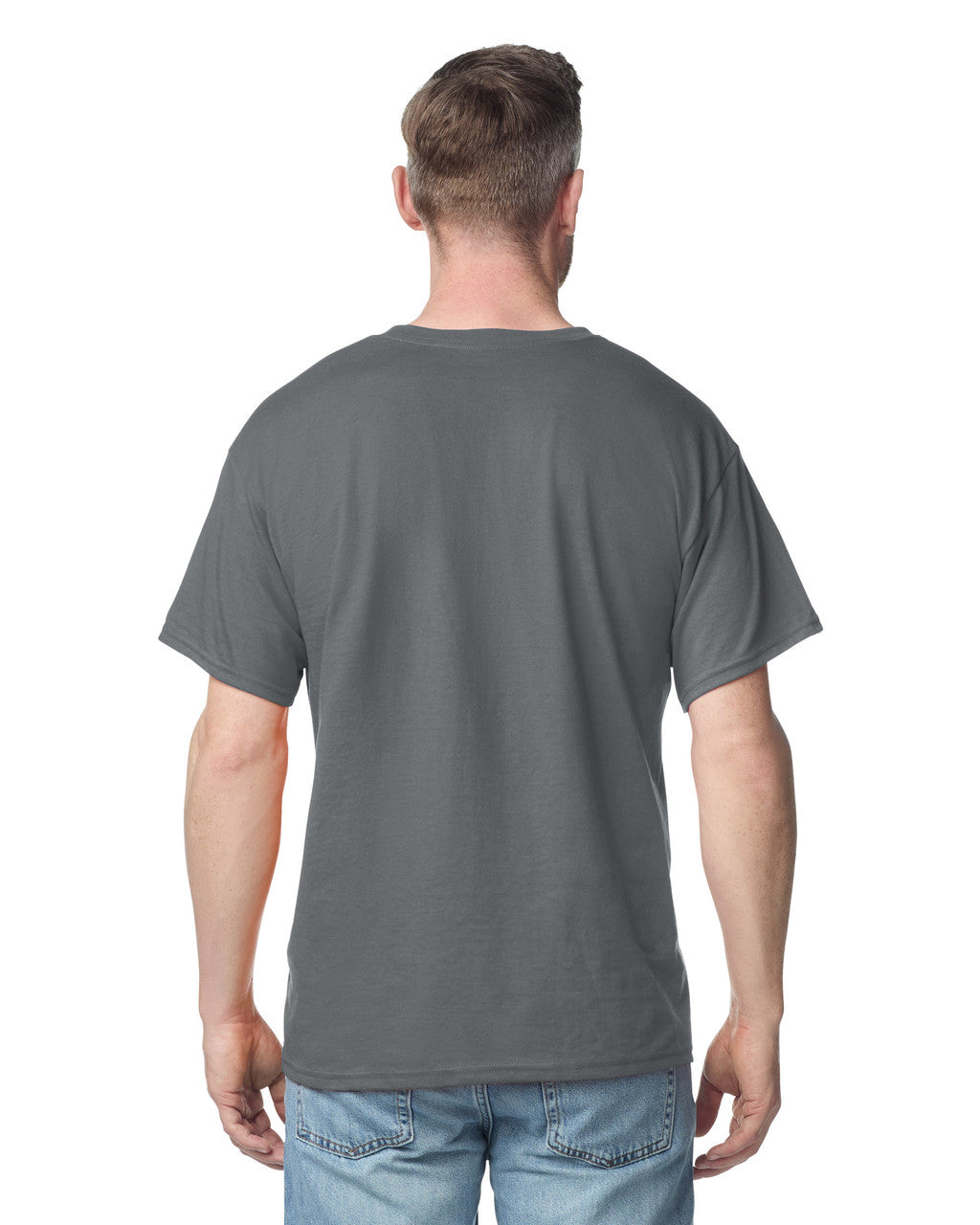 Gildan 2300 Unisex Ultra Cotton Pocket T-Shirt - Charcoal - model back