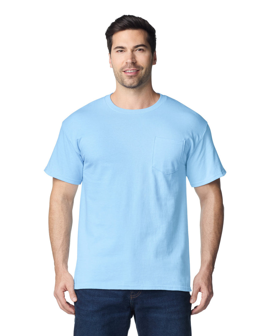 Gildan 2300 Unisex Ultra Cotton Pocket T-Shirt - Light Blue - model front