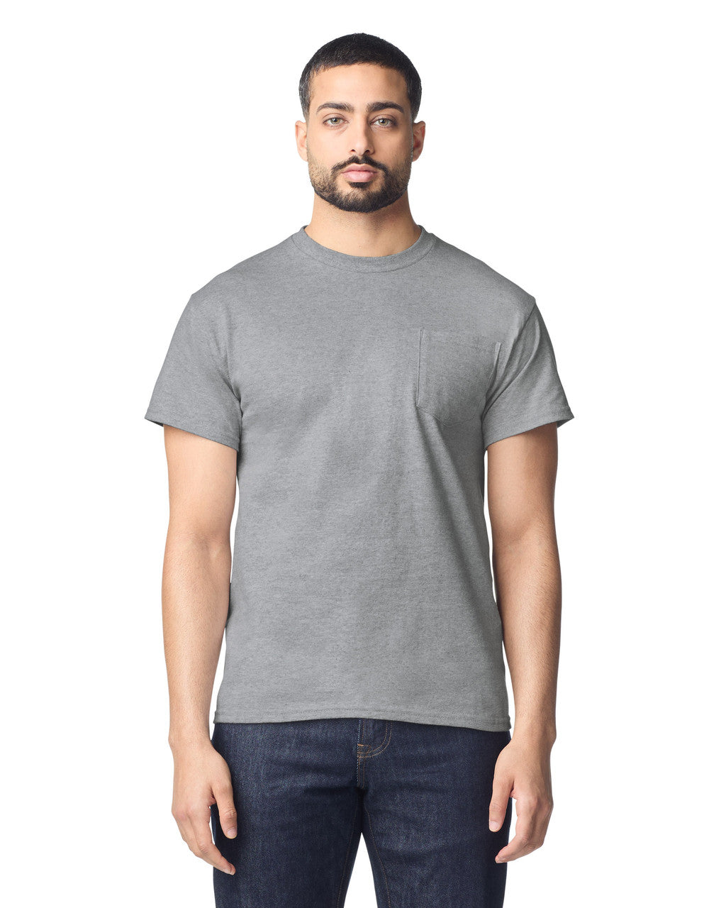 Gildan 2300 Unisex Ultra Cotton Pocket T-Shirt - Sport Grey - model front