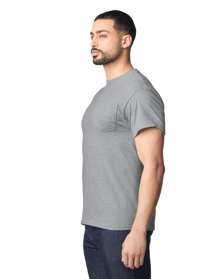 Gildan 2300 Unisex Ultra Cotton Pocket T-Shirt - Sport Grey - model side