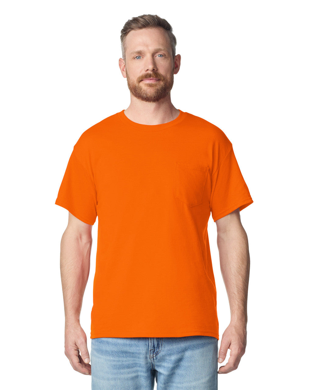 Gildan 2300 Unisex Ultra Cotton Pocket T-Shirt - Orange - model front