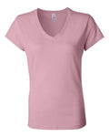 BELLA + CANVAS 6005 Women’s Jersey V-Neck Tee - Pink - front