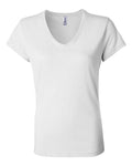 BELLA + CANVAS 6005 Women’s Jersey V-Neck Tee - White - front
