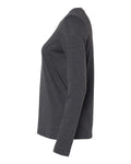 BELLA + CANVAS 6500 Women’s Jersey Long Sleeve Tee - Dark Grey Heather - side