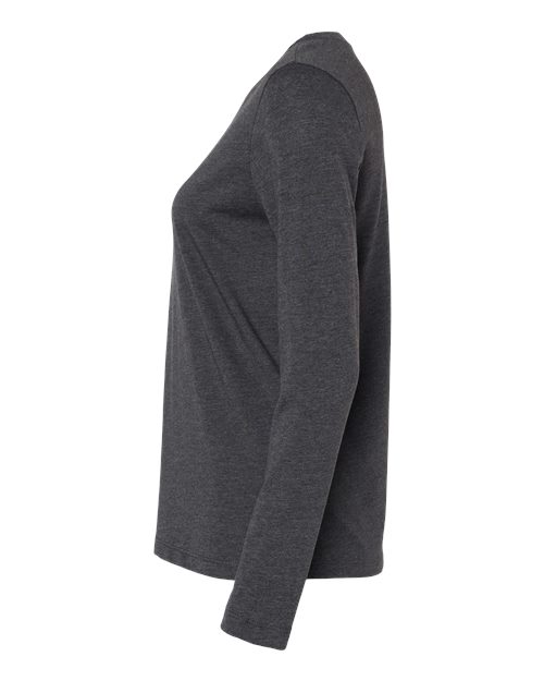 BELLA + CANVAS 6500 Women’s Jersey Long Sleeve Tee - Dark Grey Heather - side