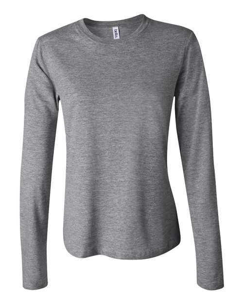 BELLA + CANVAS 6500 Women’s Jersey Long Sleeve Tee - Deep Heather - front