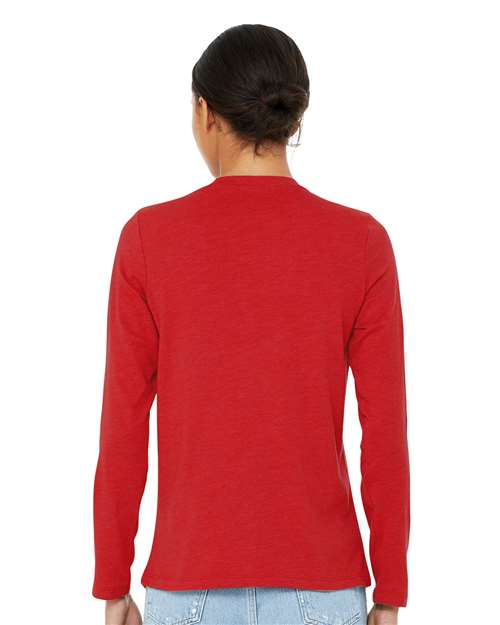 BELLA + CANVAS 6500 Women’s Jersey Long Sleeve Tee - Red - model back