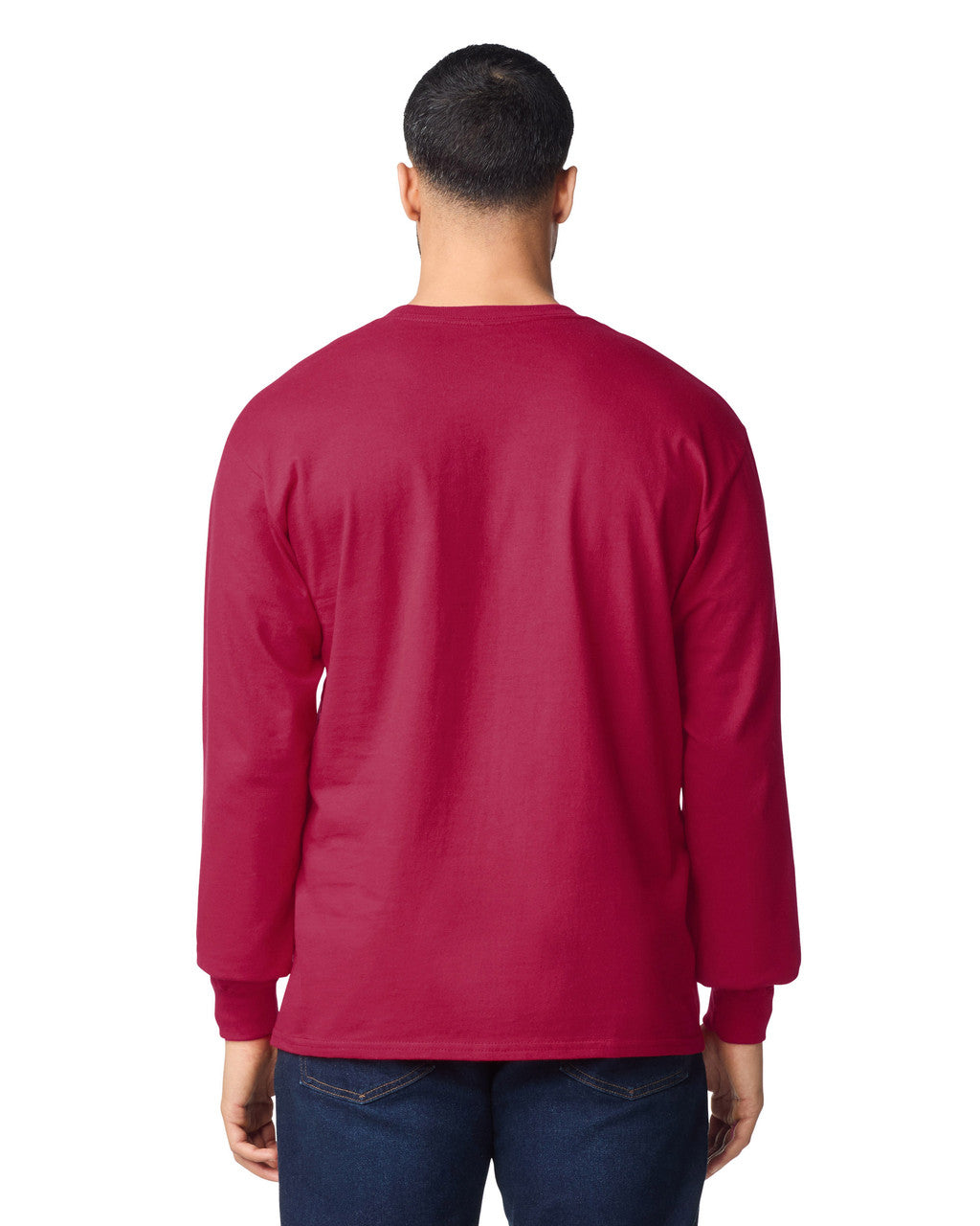 Gildan G240 Ultra Cotton Long Sleeve T-Shirt - Cardinal Red - model back