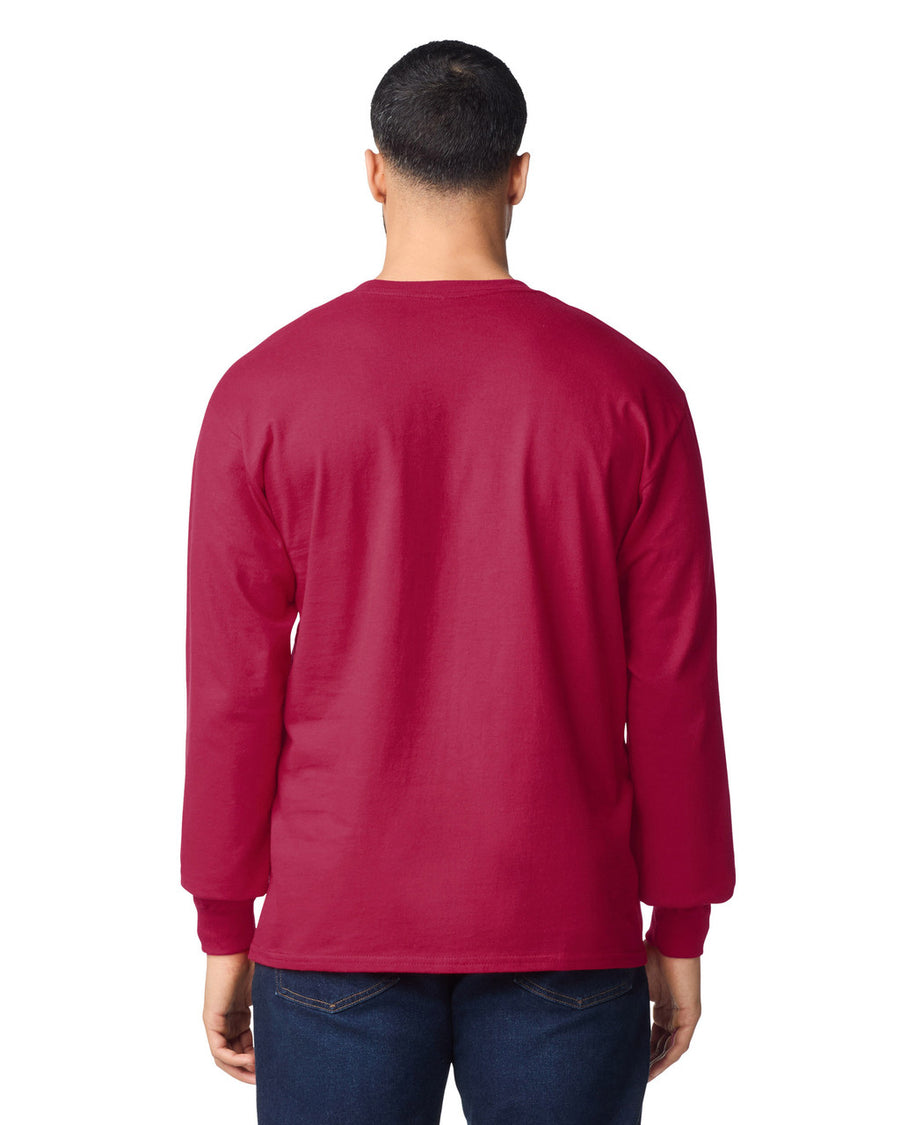 Gildan G240 Ultra Cotton Long Sleeve T-Shirt - Cardinal Red - model back