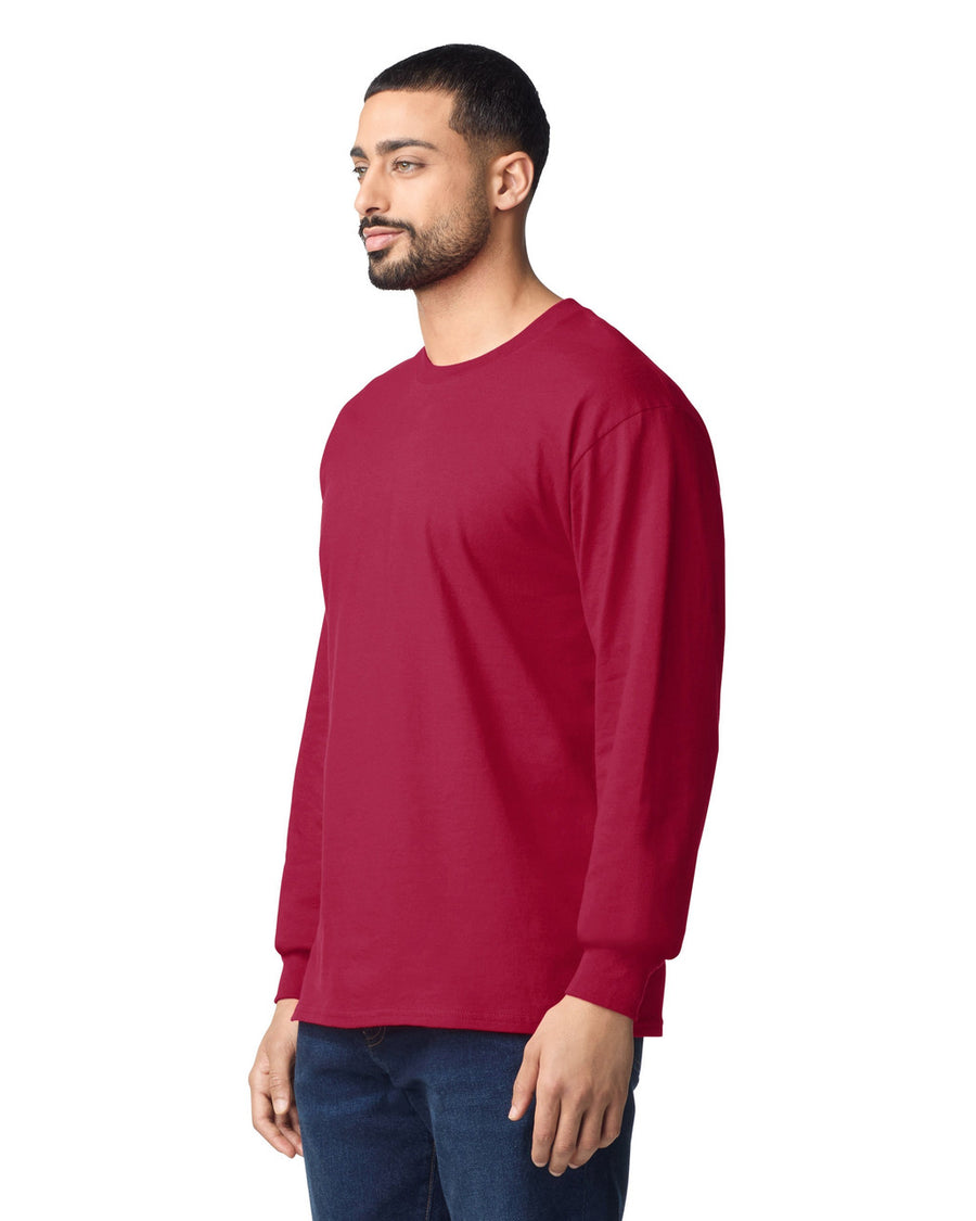 Gildan G240 Ultra Cotton Long Sleeve T-Shirt - Cardinal Red - model side