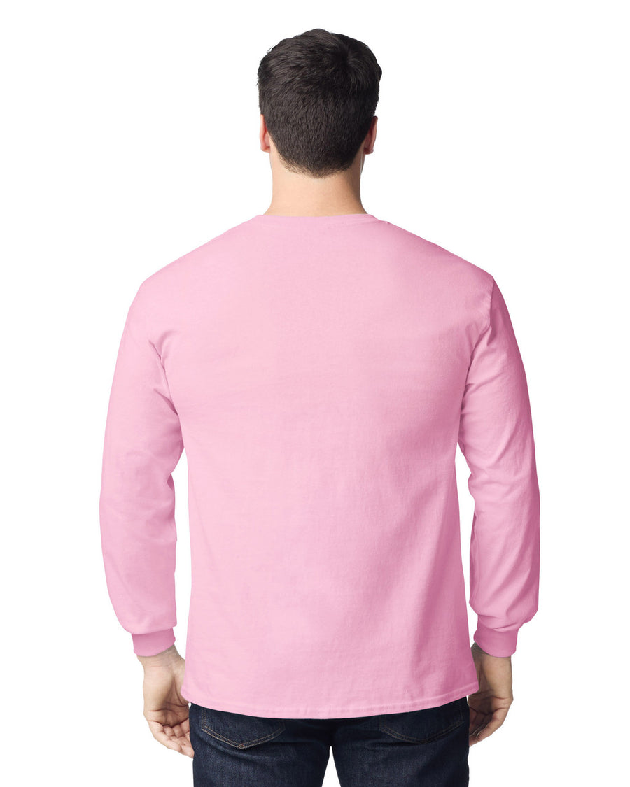 Gildan G240 Ultra Cotton Long Sleeve T-Shirt - Light Pink - model back