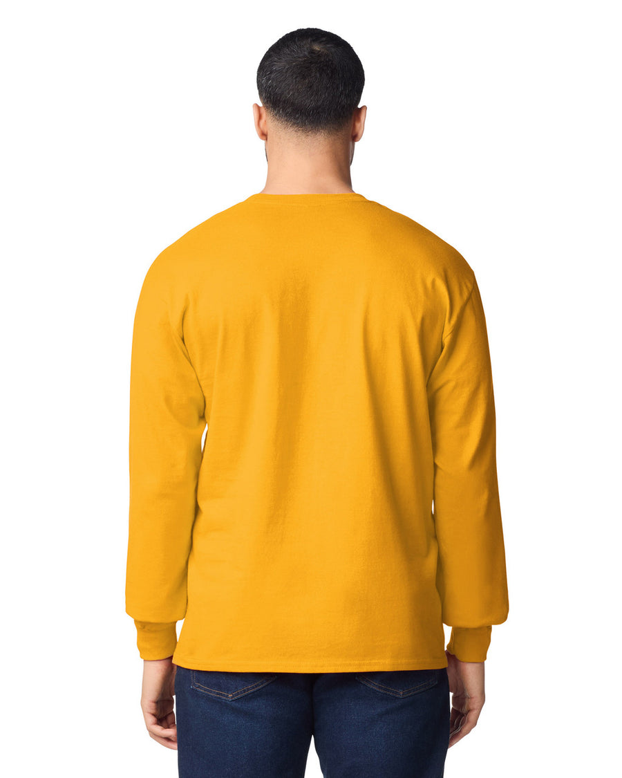 Gildan G240 Ultra Cotton Long Sleeve T-Shirt - Gold - model back