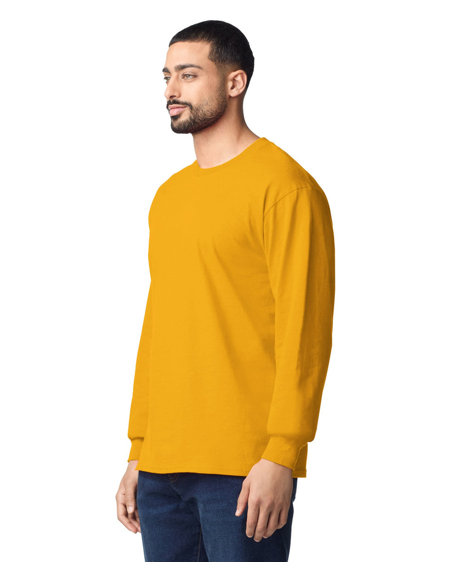 Gildan G240 Ultra Cotton Long Sleeve T-Shirt - Gold - model side