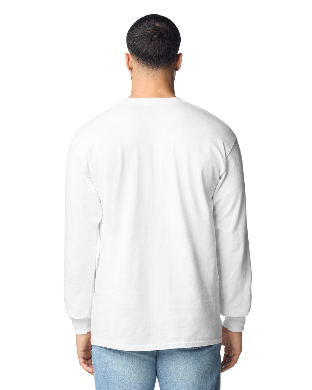 Gildan G240 Ultra Cotton Long Sleeve T-Shirt - White - model back