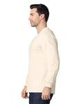 Gildan G240 Ultra Cotton Long Sleeve T-Shirt - Natural - model side