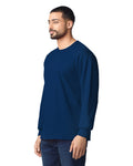 Gildan G240 Ultra Cotton Long Sleeve T-Shirt - Navy - model side