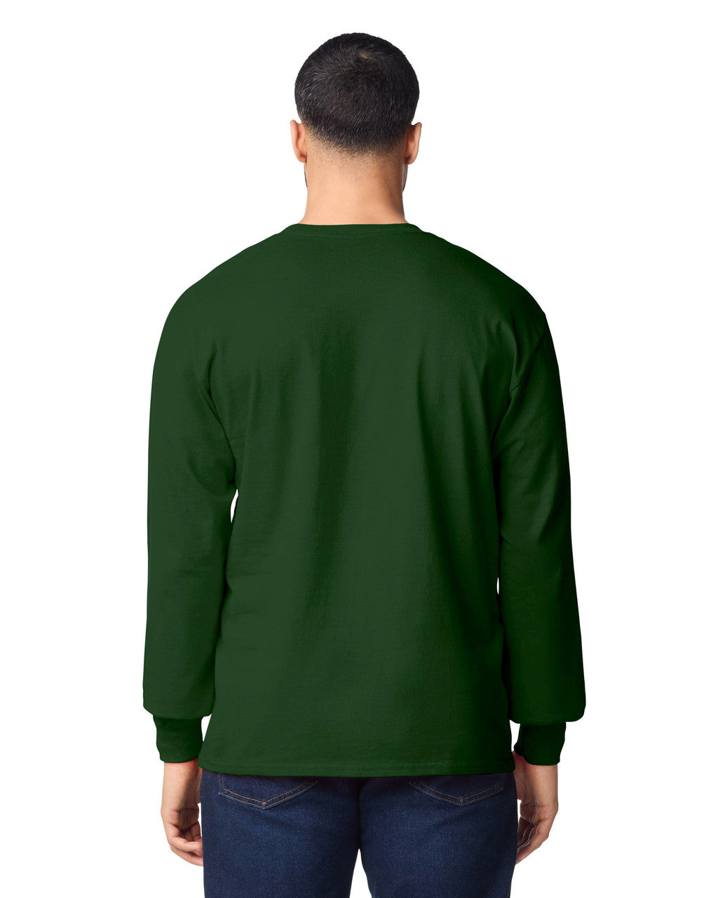 Gildan G240 Ultra Cotton Long Sleeve T-Shirt - Forest Green - model back