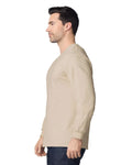 Gildan G240 Ultra Cotton Long Sleeve T-Shirt - Sand - model side