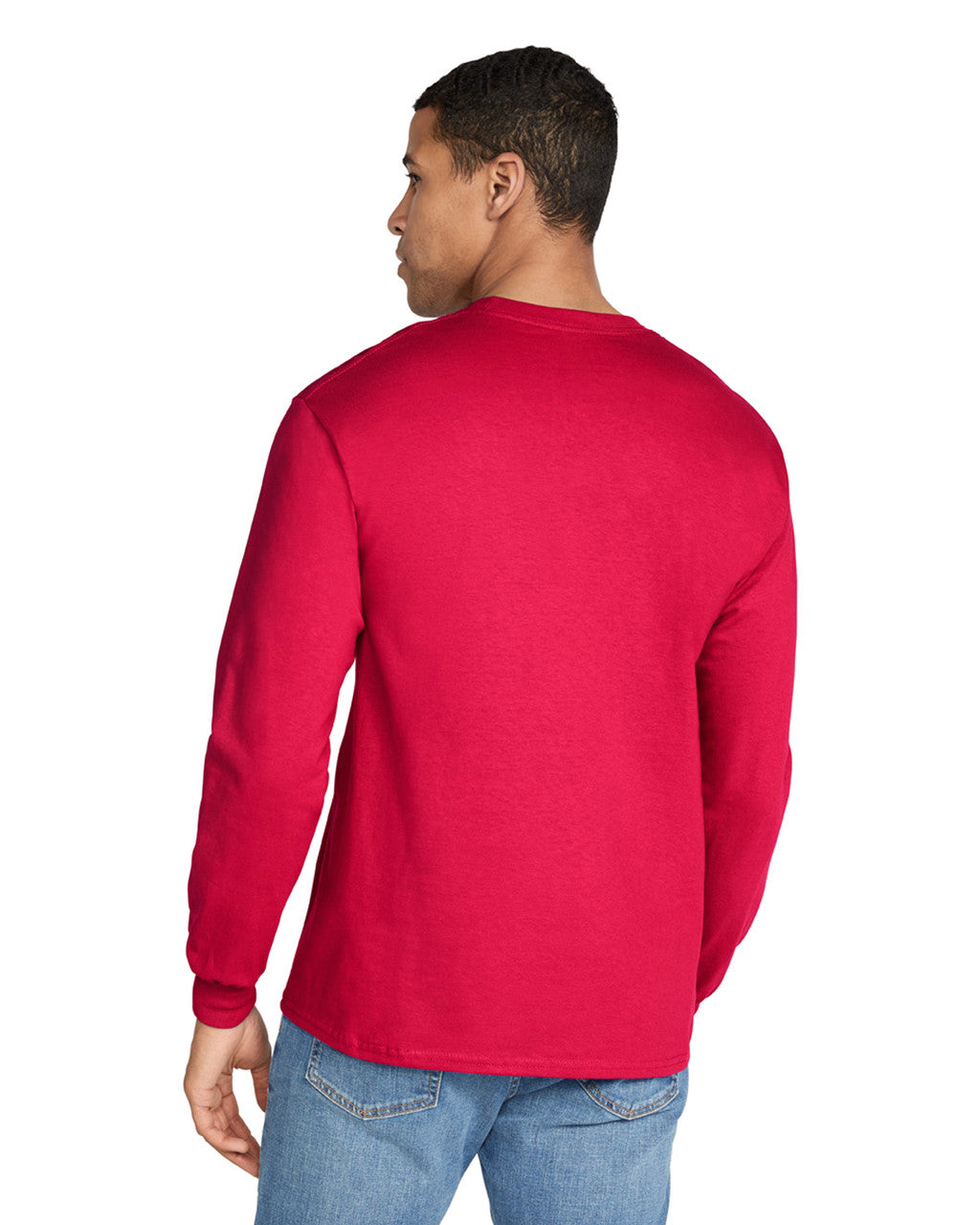 Gildan G240 Ultra Cotton Long Sleeve T-Shirt - Red - model back