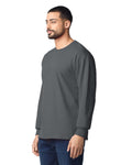 Gildan G240 Ultra Cotton Long Sleeve T-Shirt - Charcoal - model side