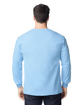 Gildan G240 Ultra Cotton Long Sleeve T-Shirt - Light Blue - model back