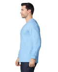 Gildan G240 Ultra Cotton Long Sleeve T-Shirt - Light Blue - model side