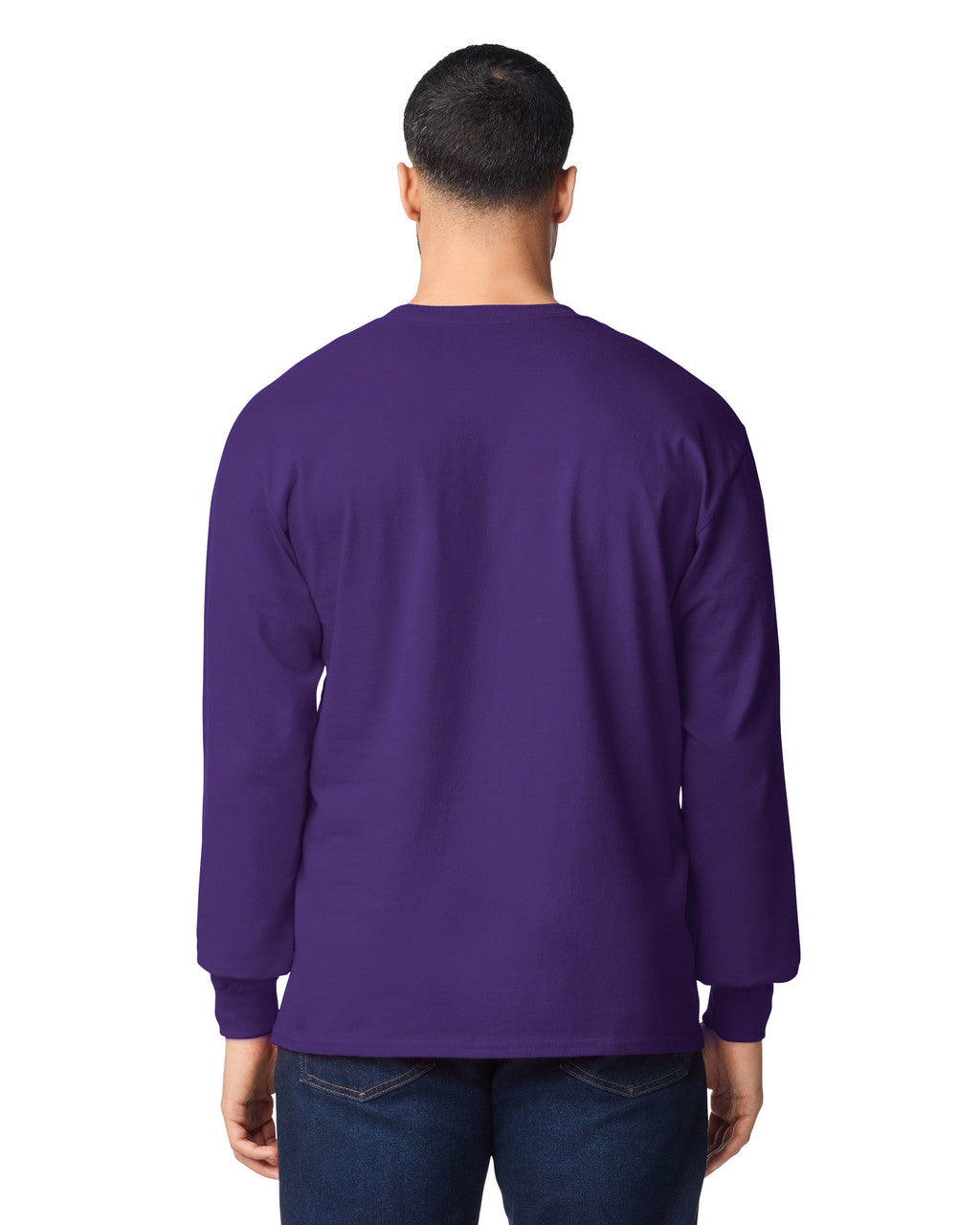 Gildan G240 Ultra Cotton Long Sleeve T-Shirt - Purple - model back