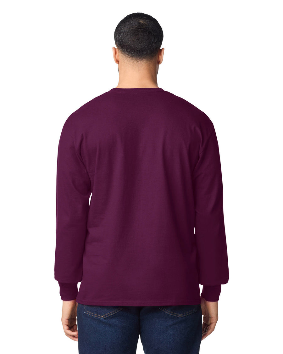 Gildan G240 Ultra Cotton Long Sleeve T-Shirt - Maroon - model back