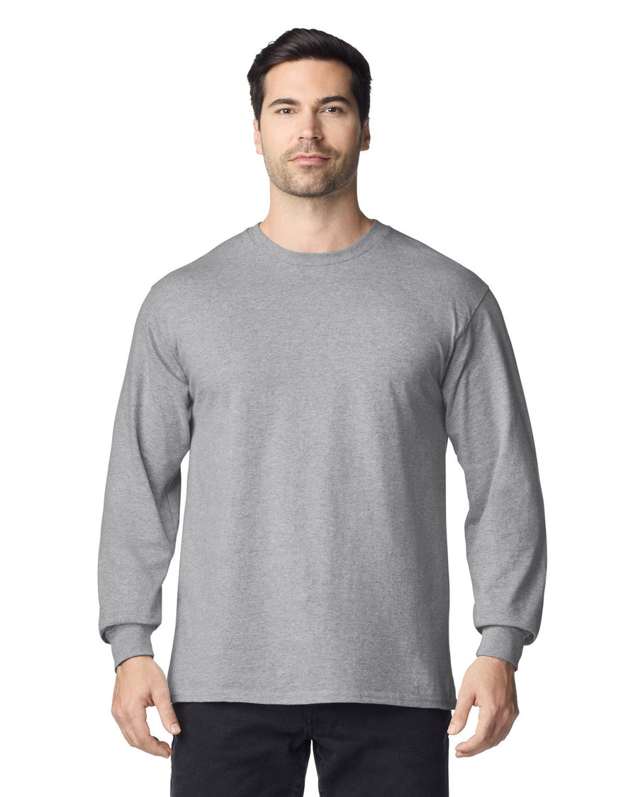 Gildan G240 Ultra Cotton Long Sleeve T-Shirt - Sport Grey - model front