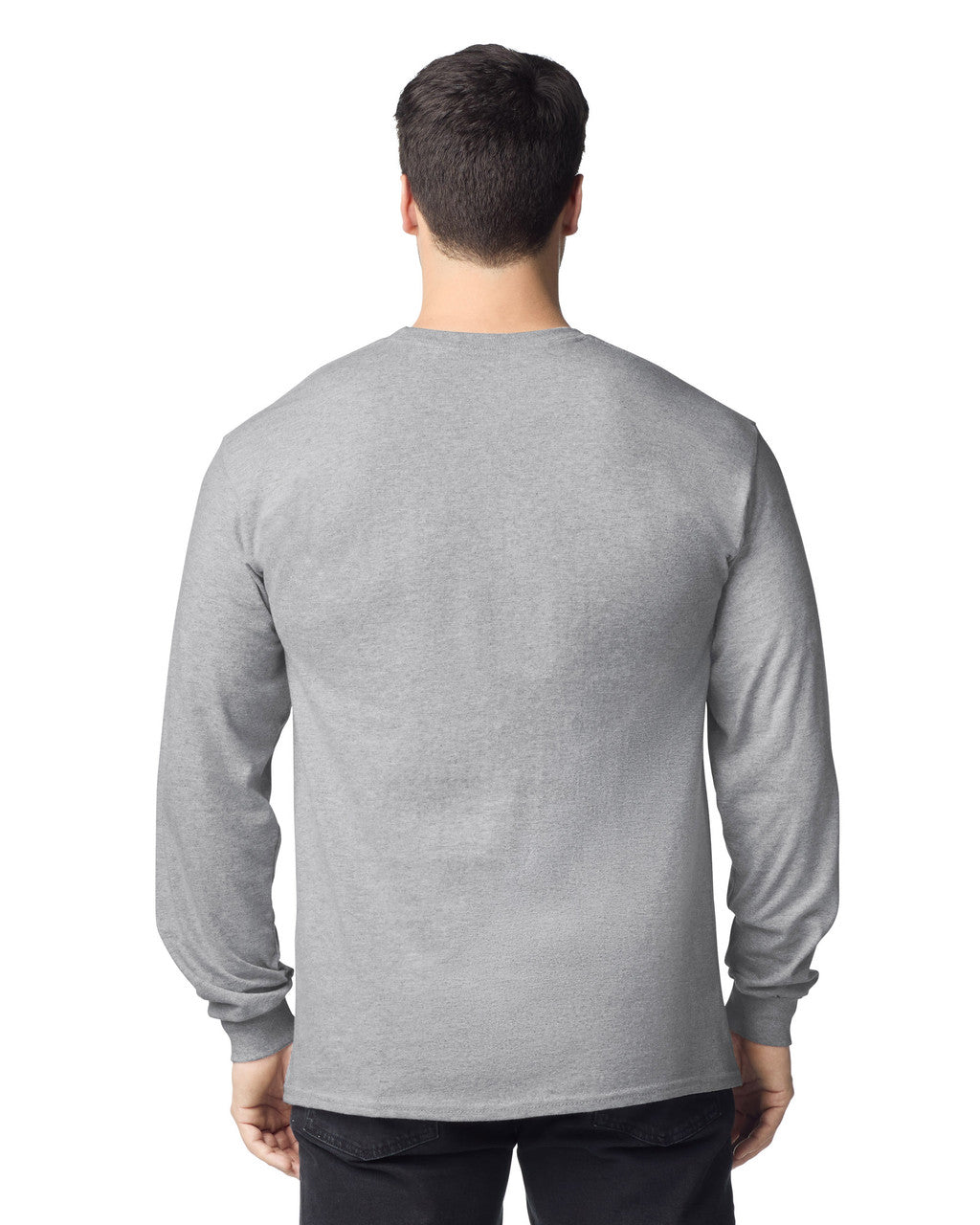 Gildan G240 Ultra Cotton Long Sleeve T-Shirt - Sport Grey - model back