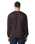 Gildan G240 Ultra Cotton Long Sleeve T-Shirt - Dark Chocolate - model back