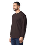 Gildan G240 Ultra Cotton Long Sleeve T-Shirt - Dark Chocolate - model side